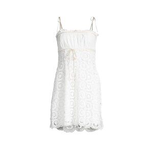 Betsey Johnson Novelty Cotton and Venise Lace Tulip Mini Dress Sz 10